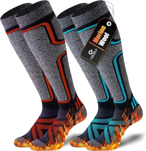 Merino Wool Ski Socks Knee High Winter WarmSocks