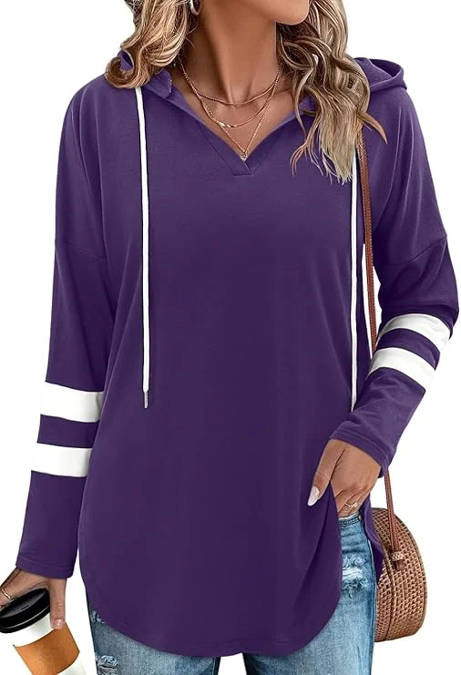 Angerella Womens Fashion Hoodies Pullover Oversized Sweatshirt Long SLeeve Drawstring Hooded Fall Shirts Loose Fit